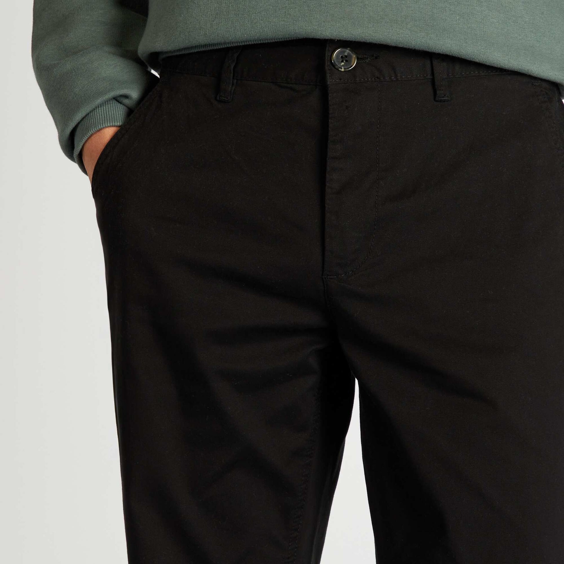 Pantalon chino en coton stretch L34 NOIR