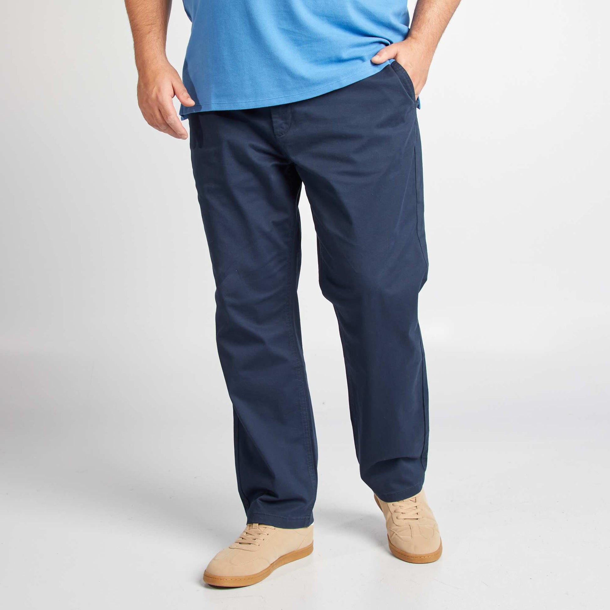 Chino à coupe droite - L32 BLEU MARINE