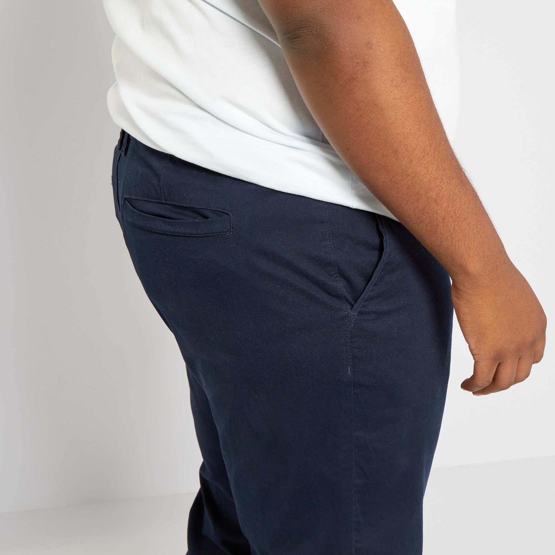 Chino à coupe droite - L32 BLEU MARINE