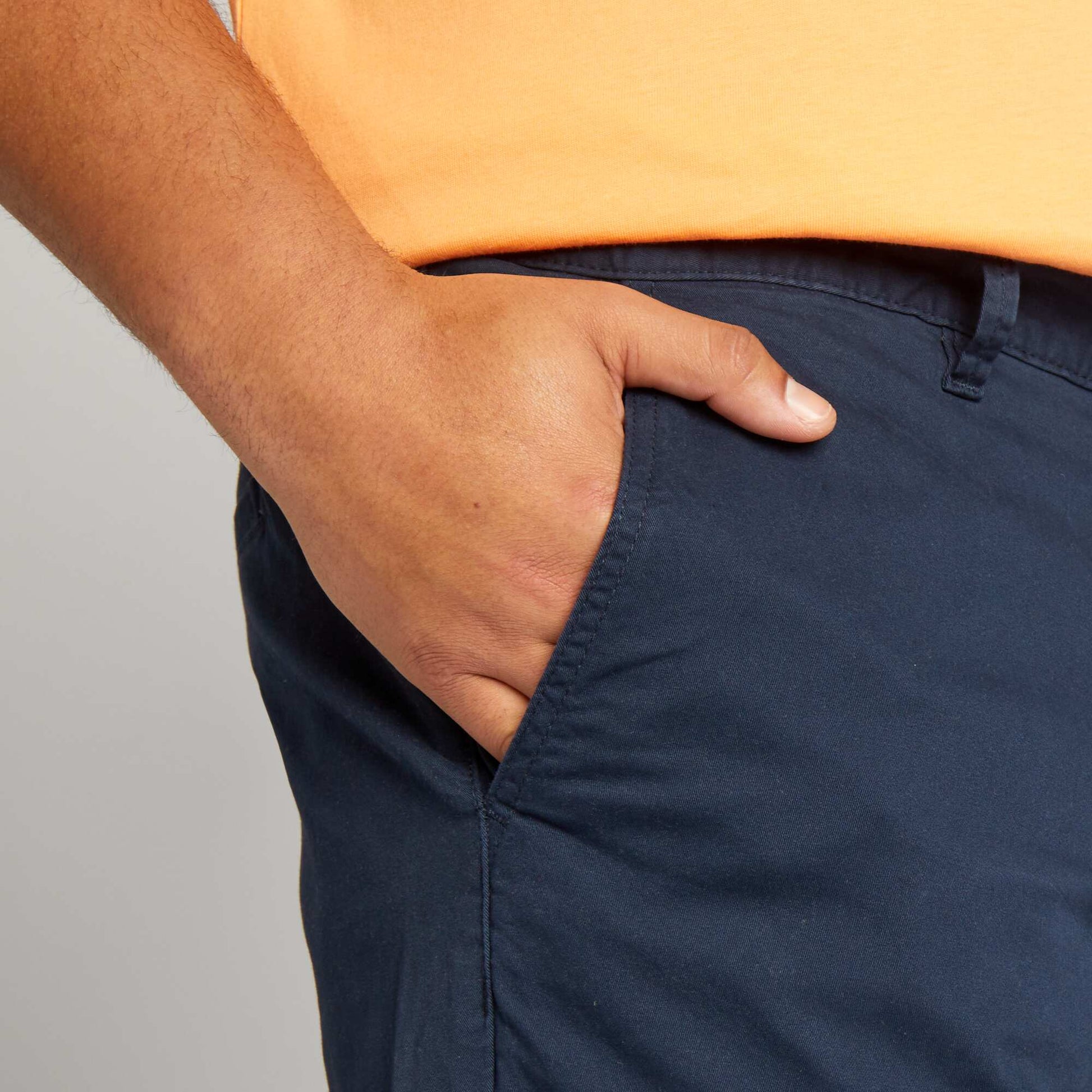 Pantalon chino droit - L30 BLEU MARINE