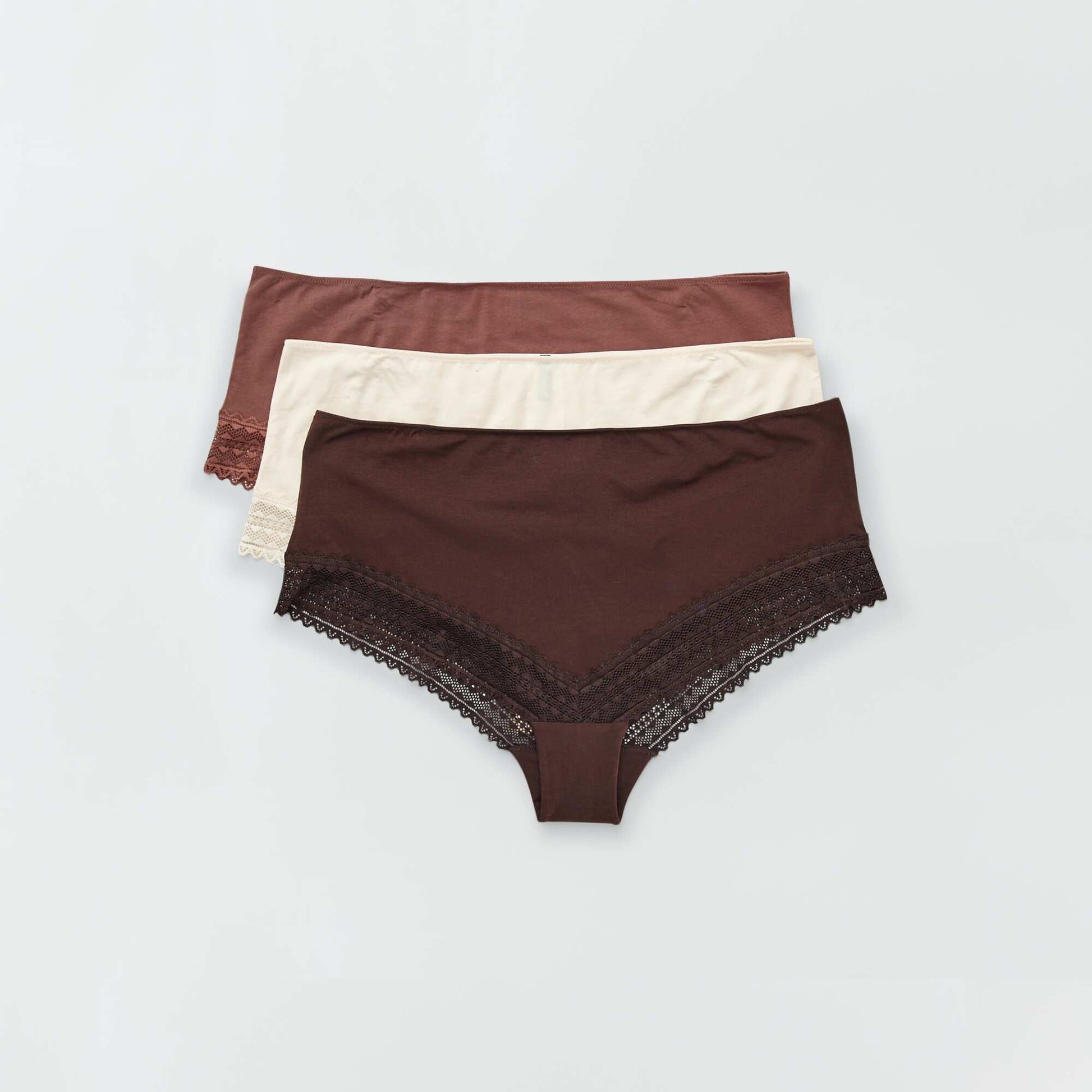 Lot de 3 culottes BEIGE/MARRON CLAIR/MARRON