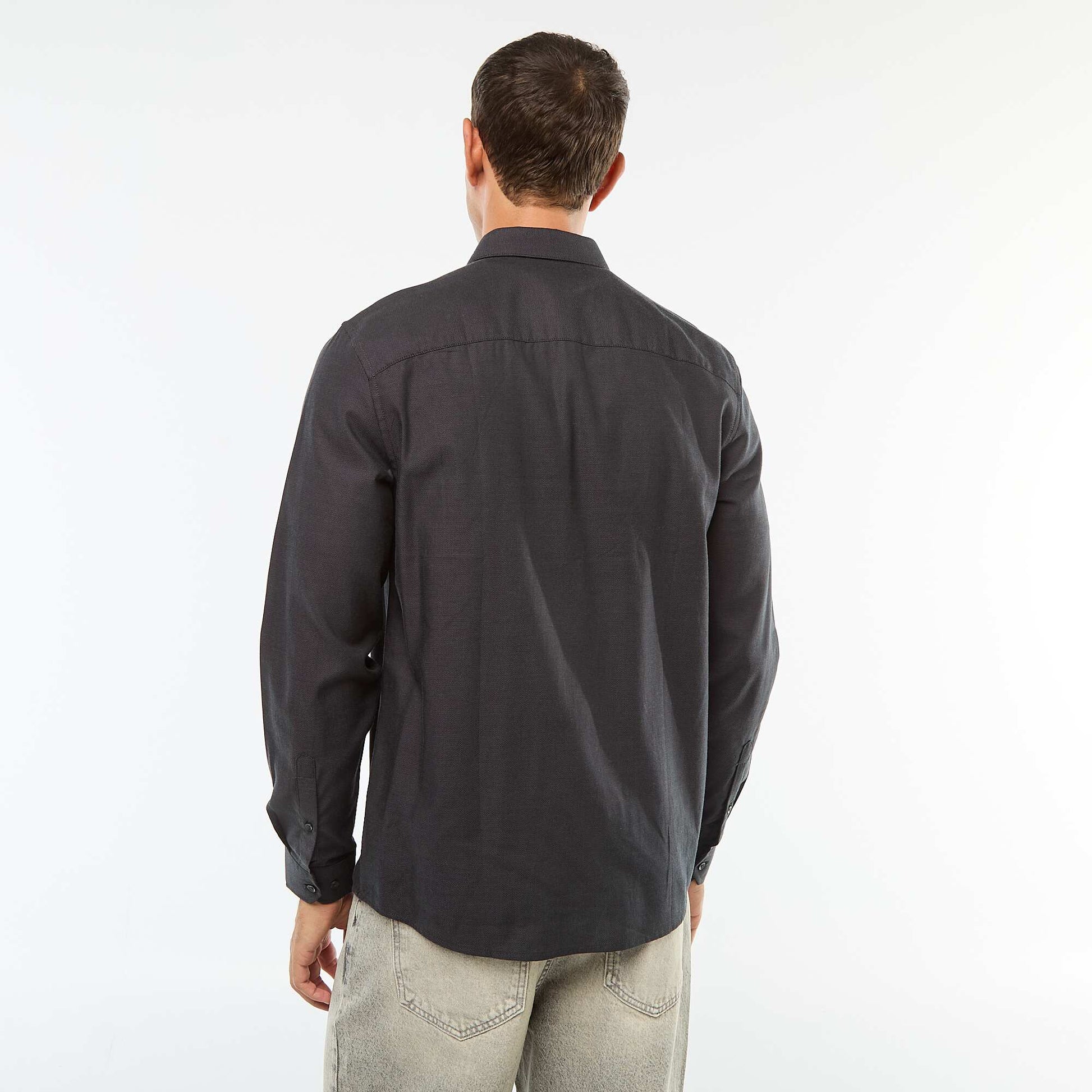 Chemise droite unie NOIR