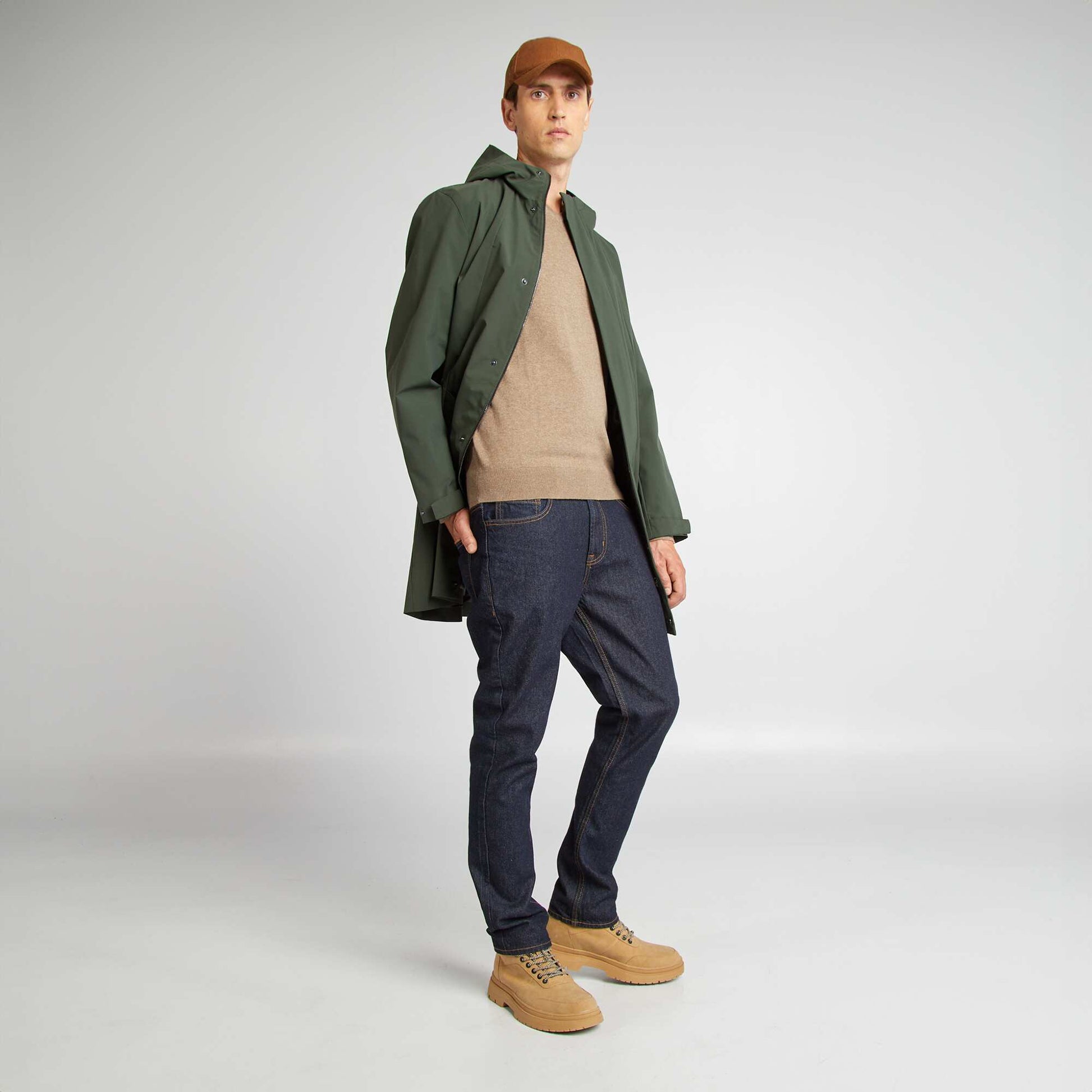 Pull basique en maille unie Beige