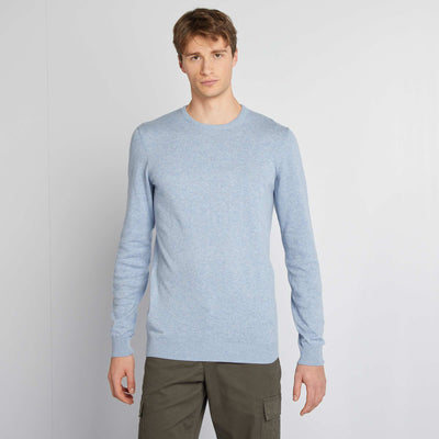 Pull uni à col rond +1m90 BLEU