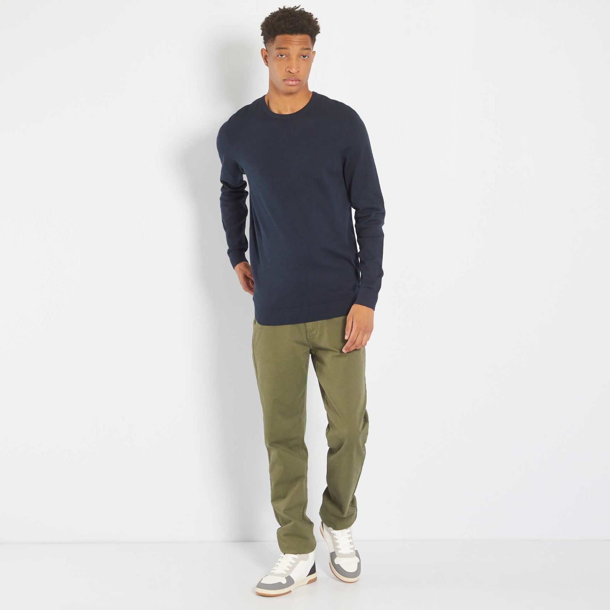 Pull uni à col rond +1m90 BLEU