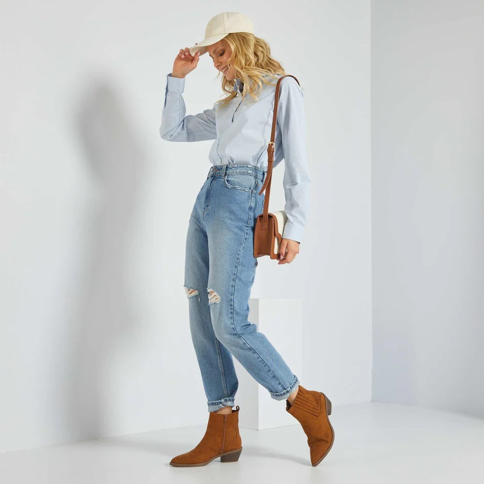 Instagram en 2023  Jupes en jeans longues, Tenue chic jeans