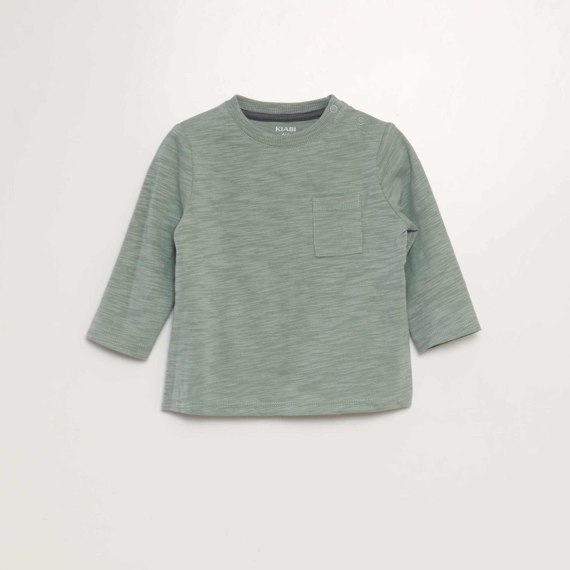 T-shirt col rond avec poche Vert