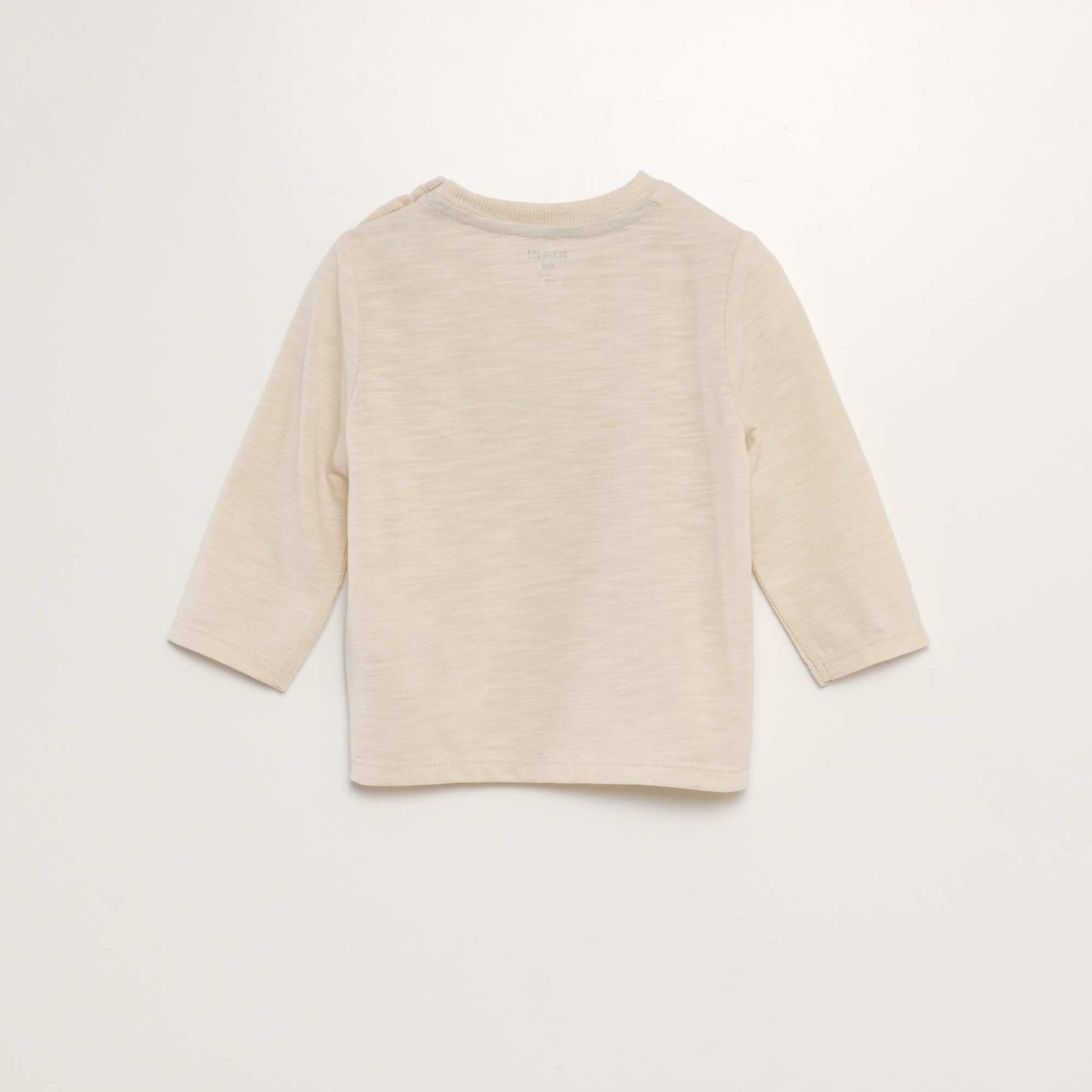 T-shirt col rond avec poche Beige