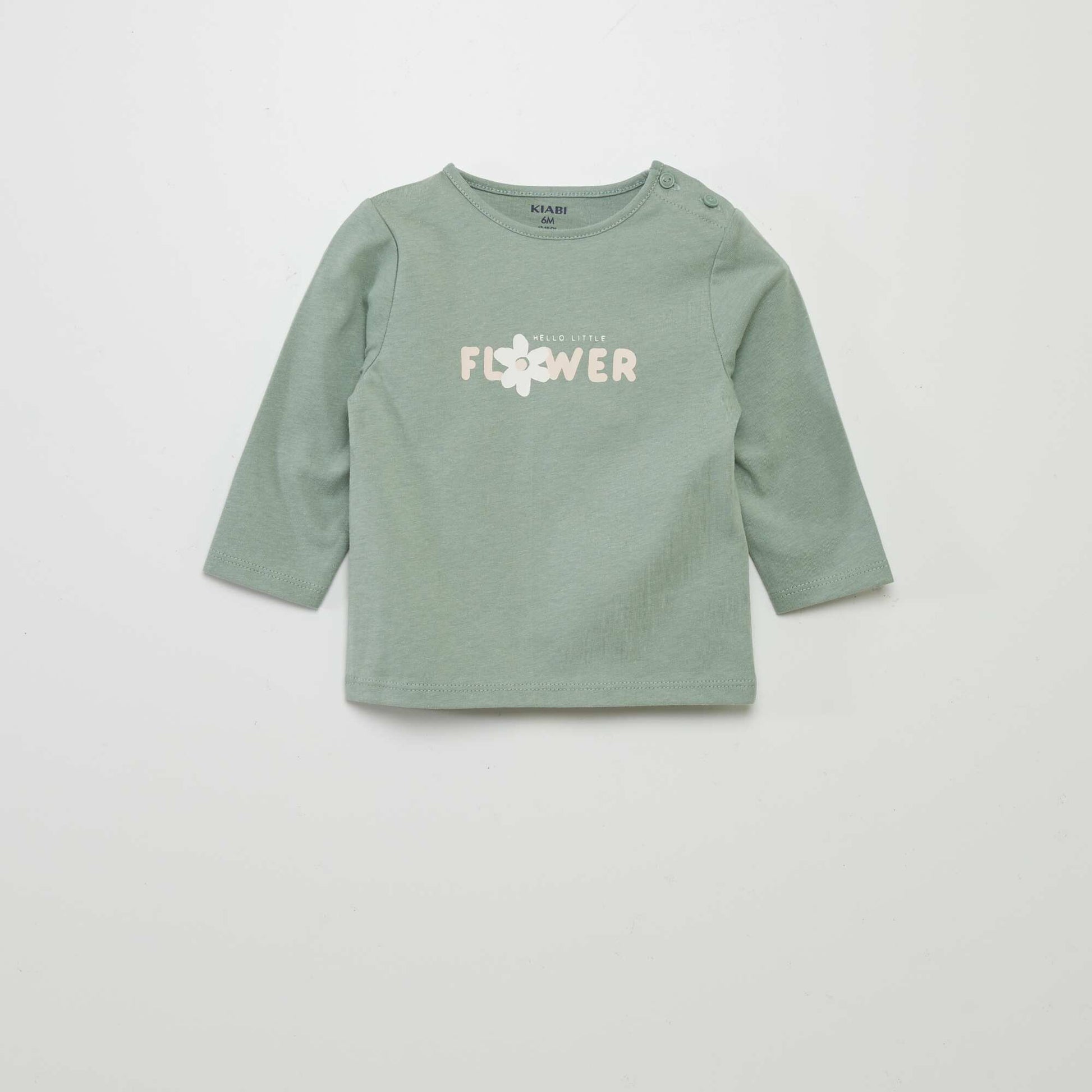 T-shirt manches longues imprim Vert