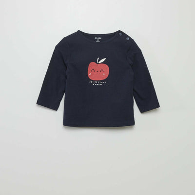 T-shirt manches longues imprim Bleu