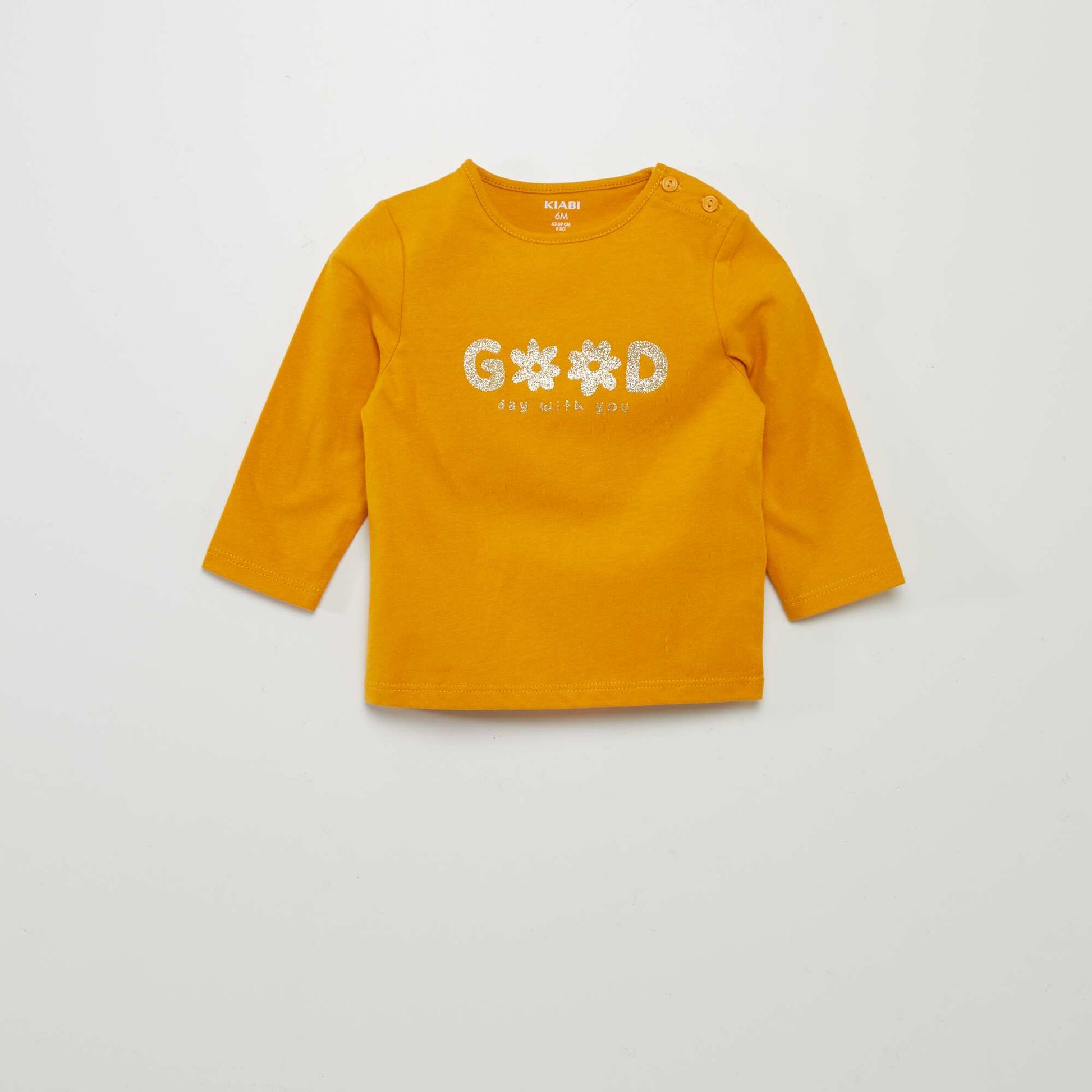 T-shirt manches longues imprim Jaune