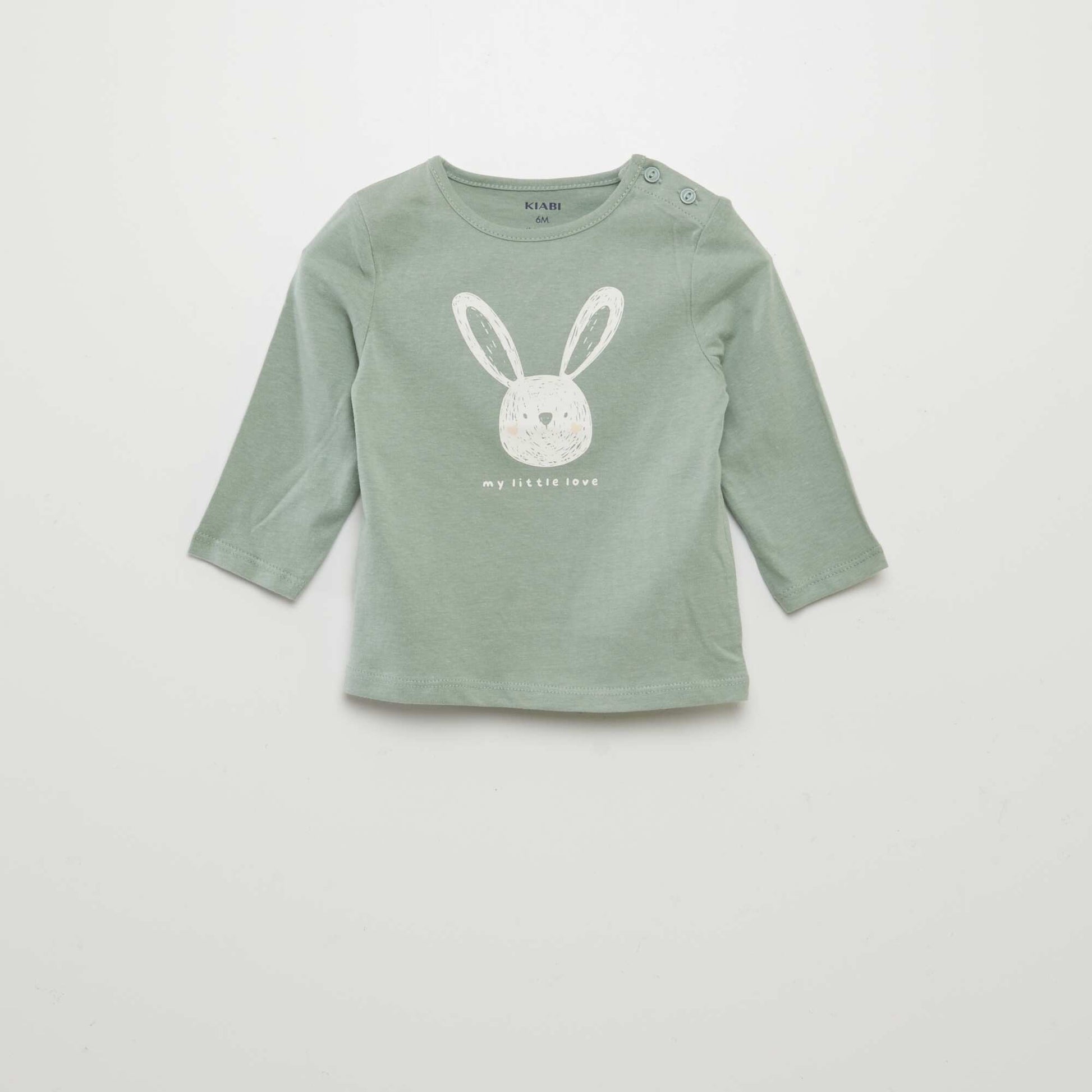 T-shirt manches longues imprim Vert