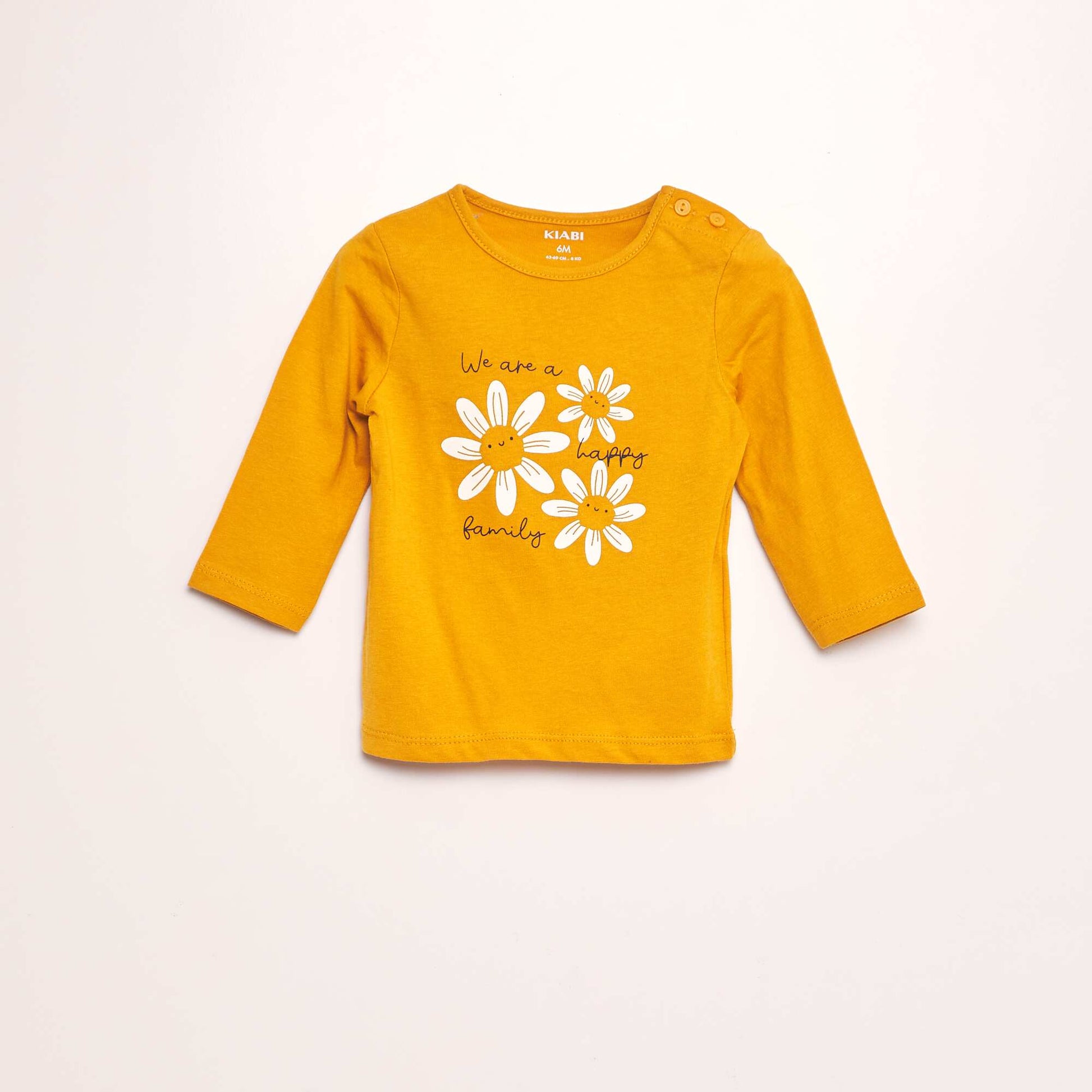 T-shirt manches longues imprim Jaune