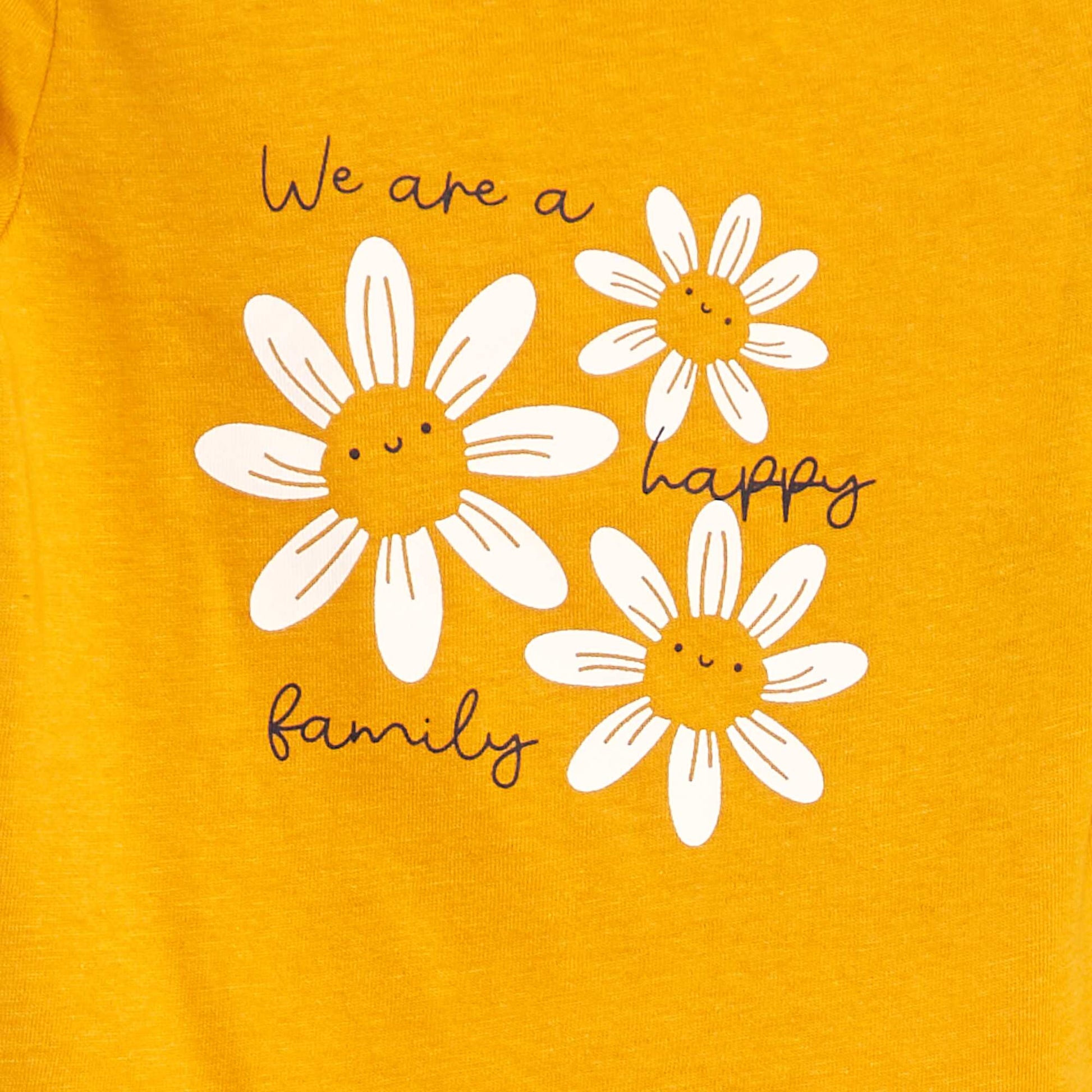 T-shirt manches longues imprim Jaune