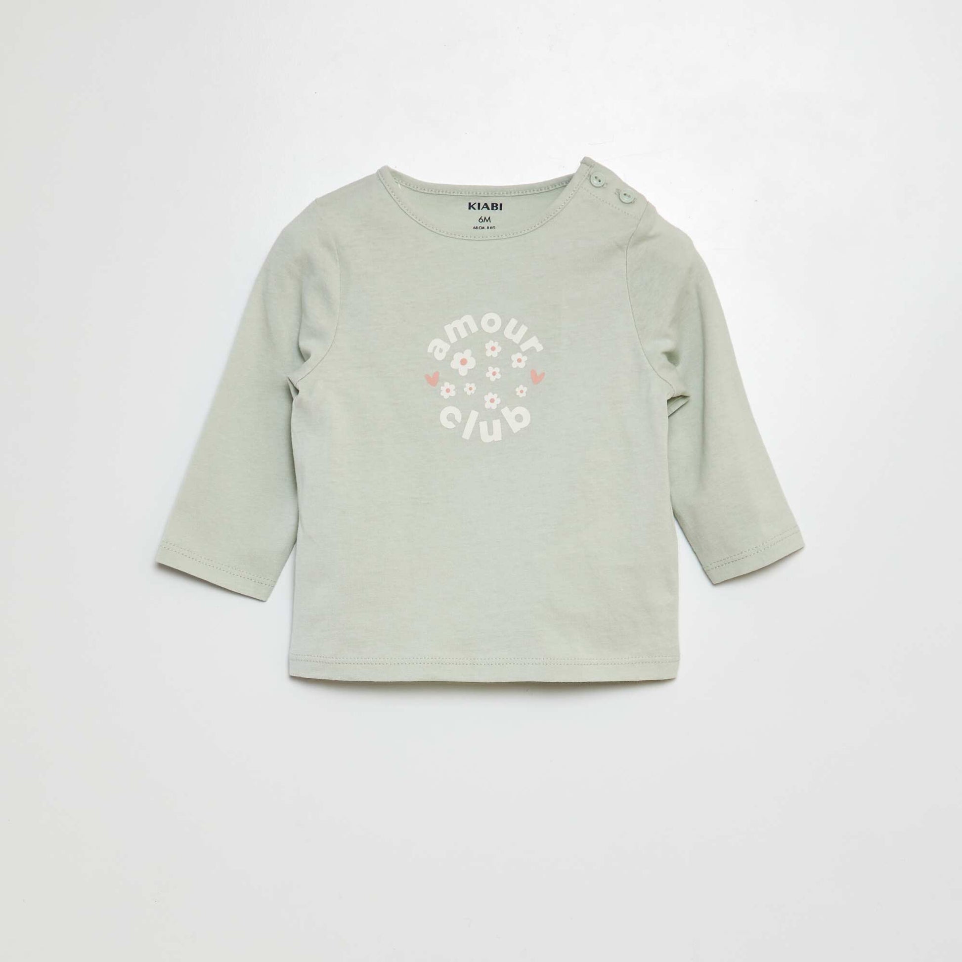 T-shirt manches longues imprimé VERT EAU