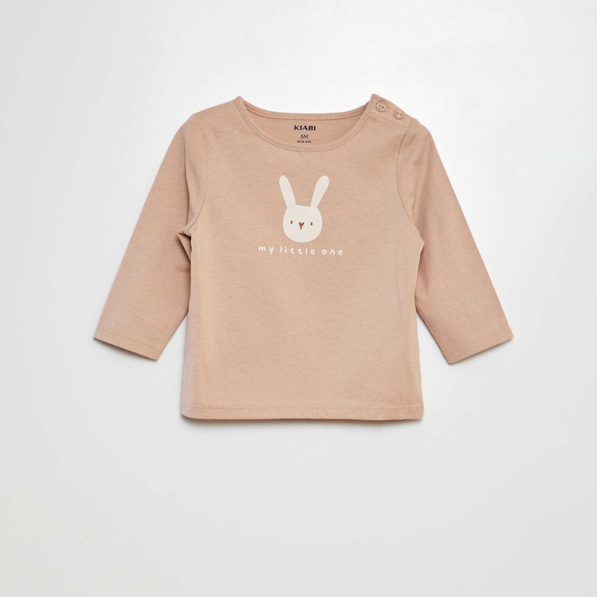 T-shirt manches longues imprimé BEIGE