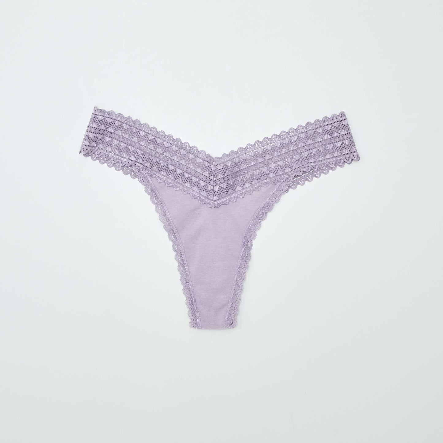 Lot de 3 strings coton et dentelle Violet