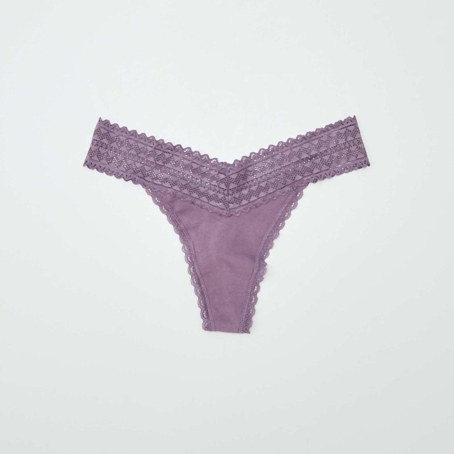 Lot de 3 strings coton et dentelle Violet