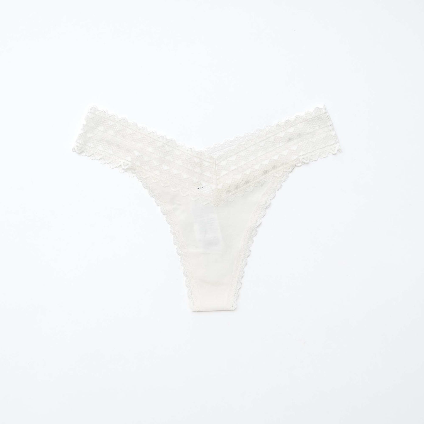 Lot de 3 strings coton et dentelle BLANC/GRIS/ROSE