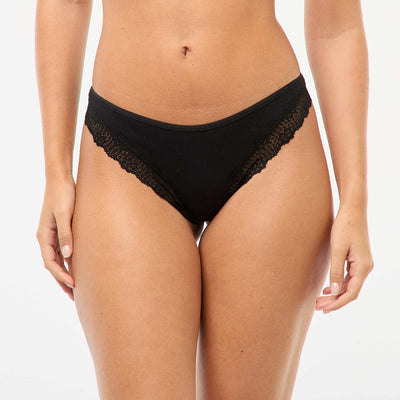 Lot de 3 tangas maille côtelée NOIR