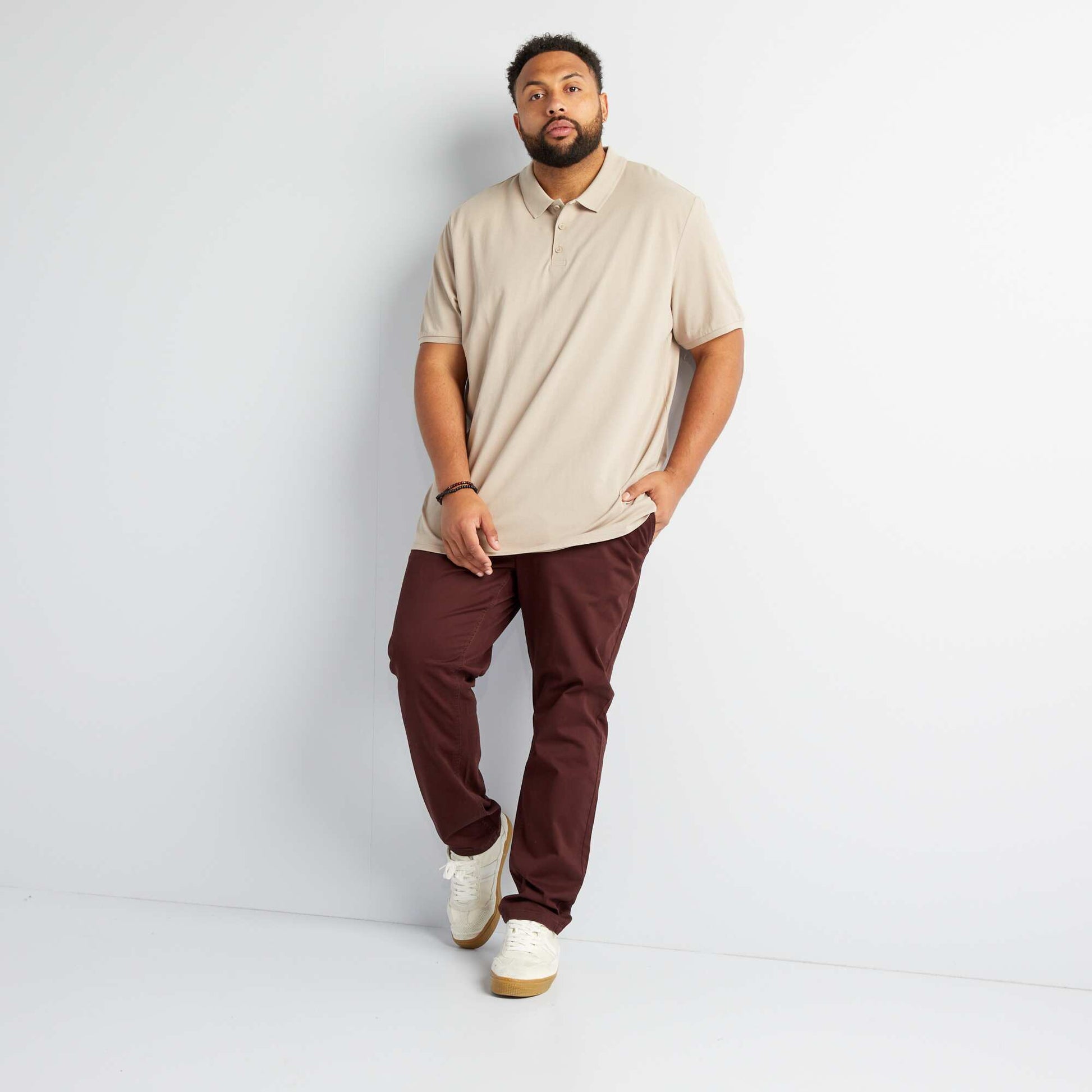 Polo en maille piqué BEIGE GRIS