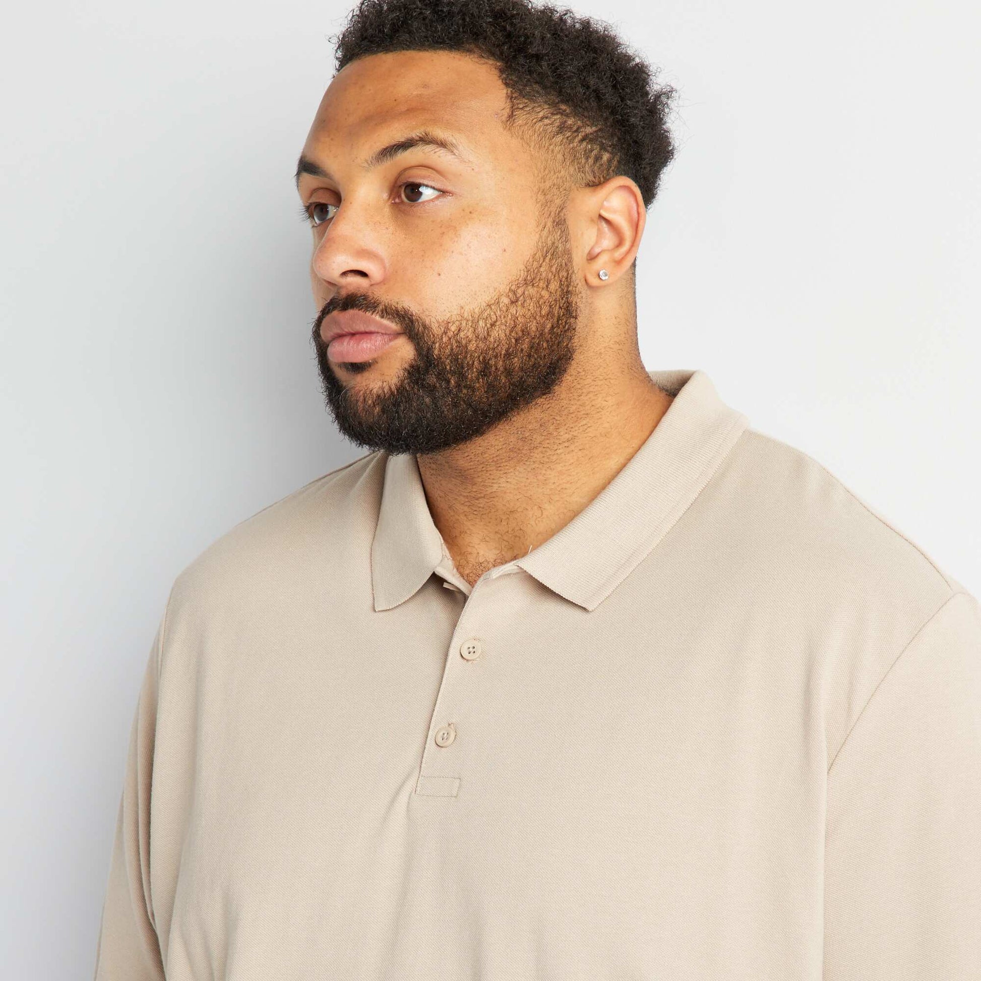 Polo en maille piqué BEIGE GRIS