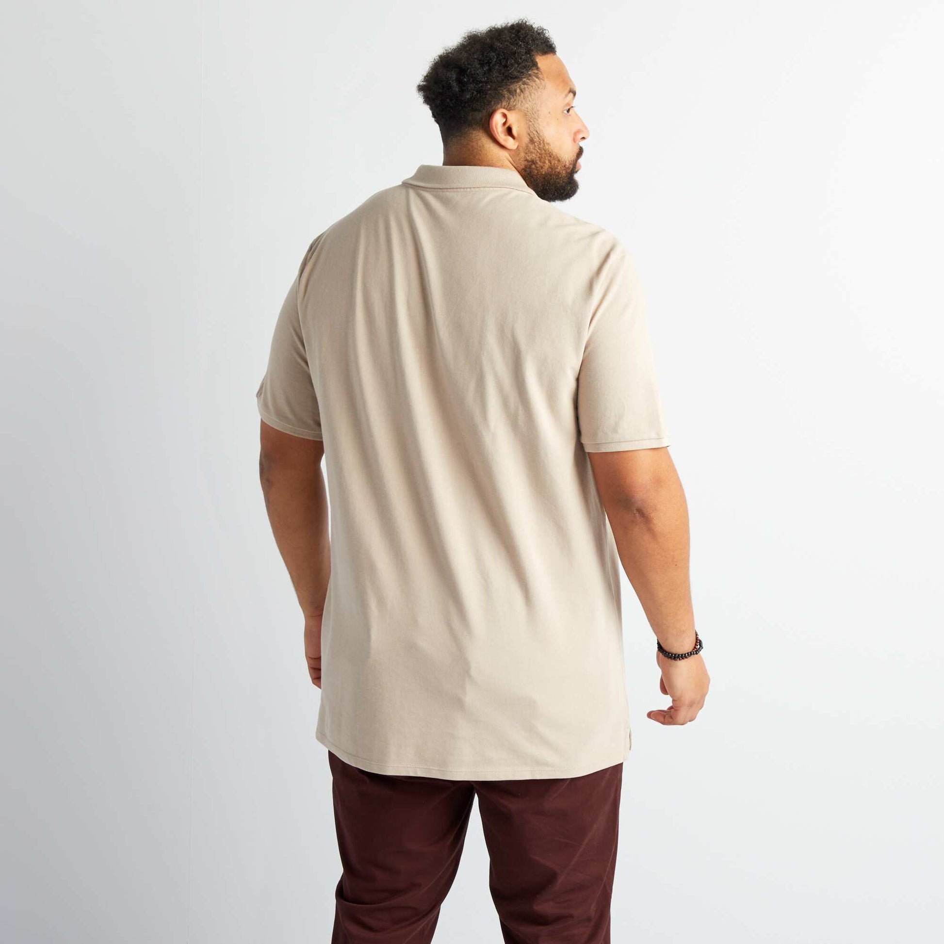 Polo en maille piqué BEIGE GRIS