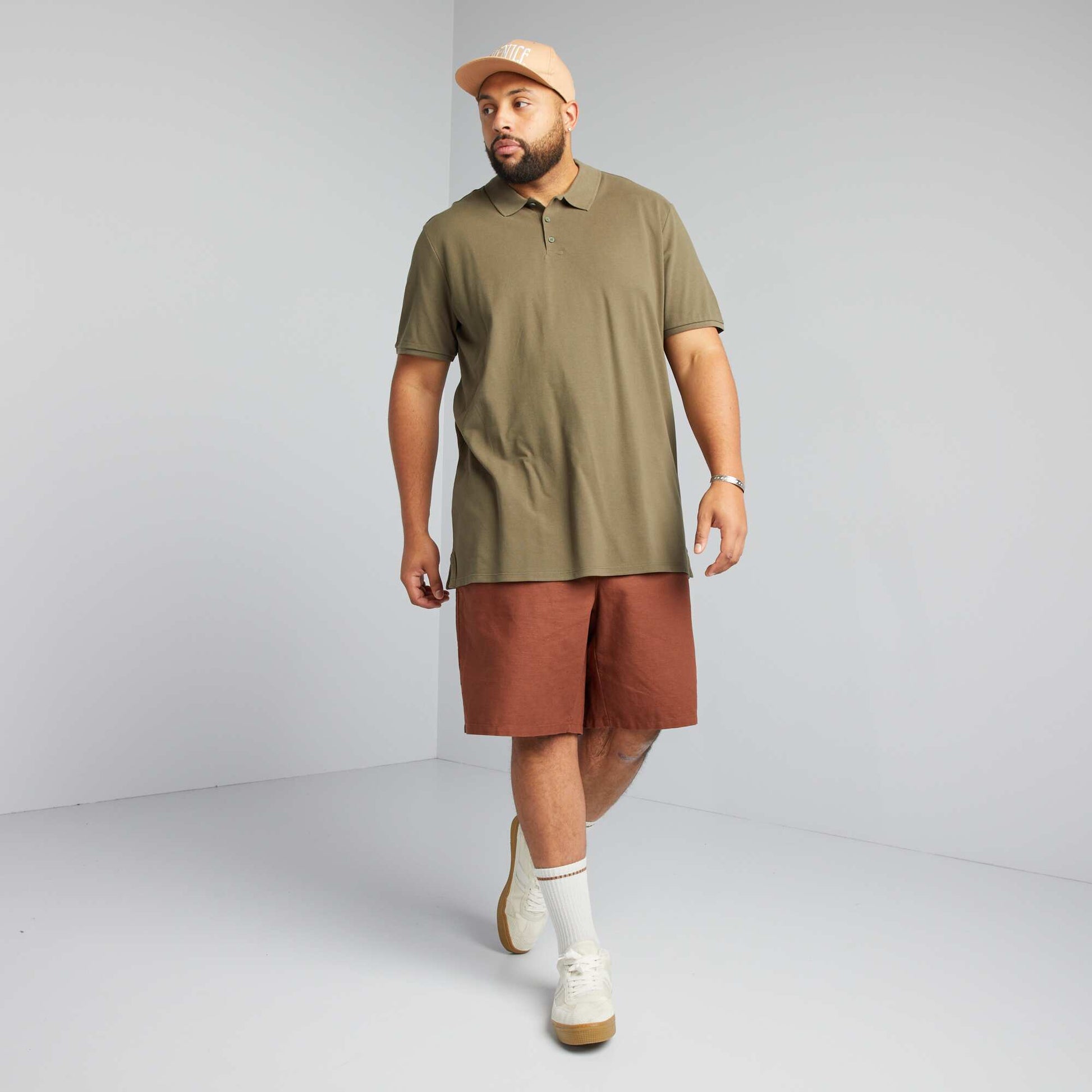 Polo en maille piqué KAKI