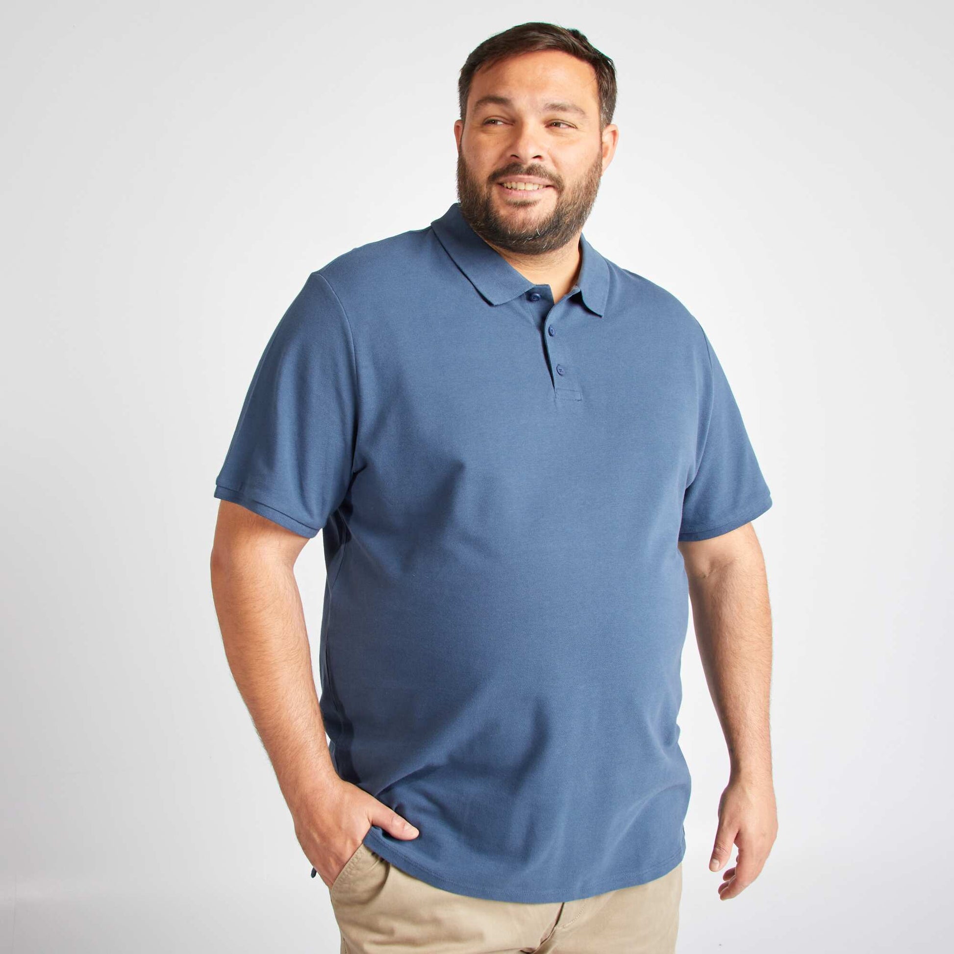 Polo en maille piqué BLEU