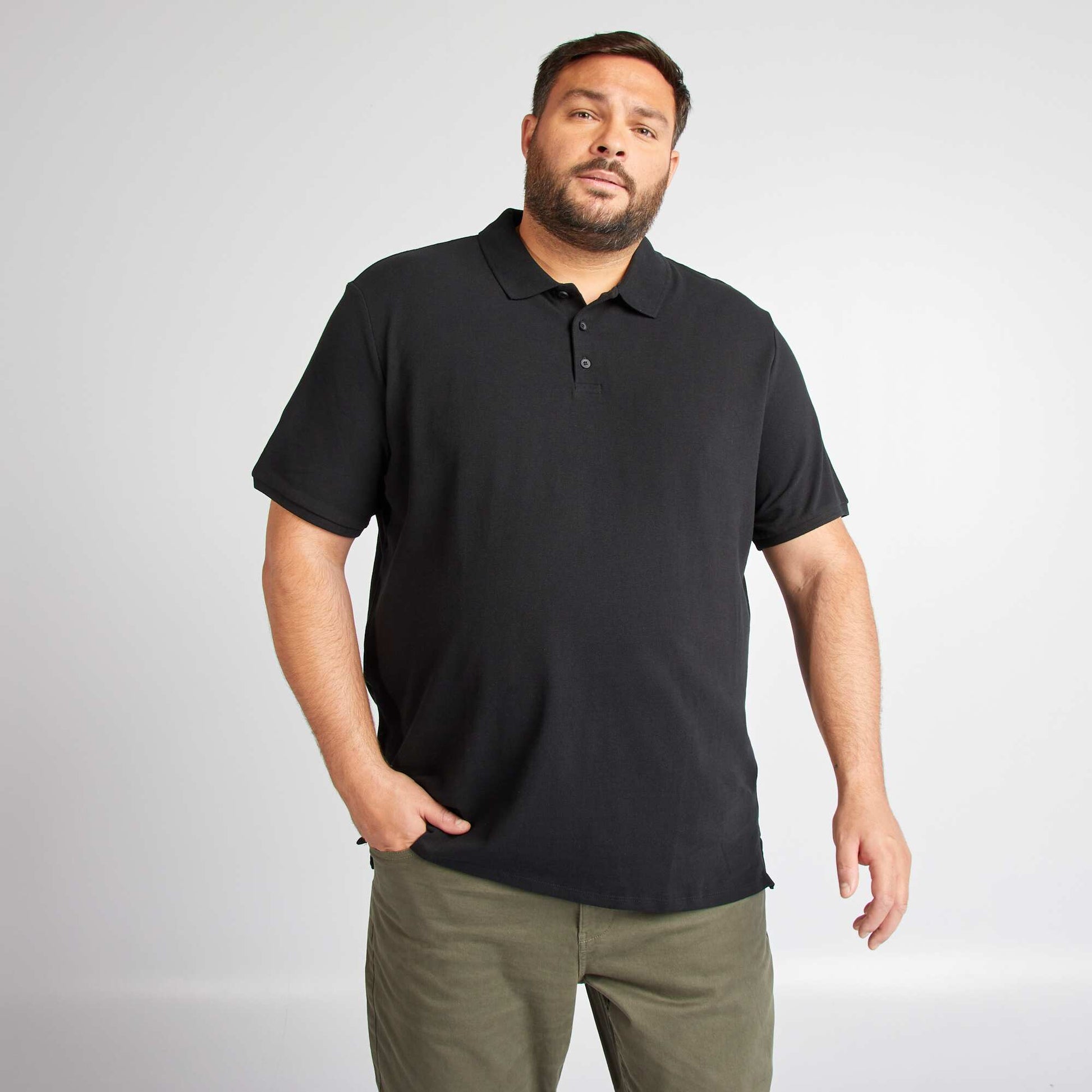 Polo en maille piqué NOIR