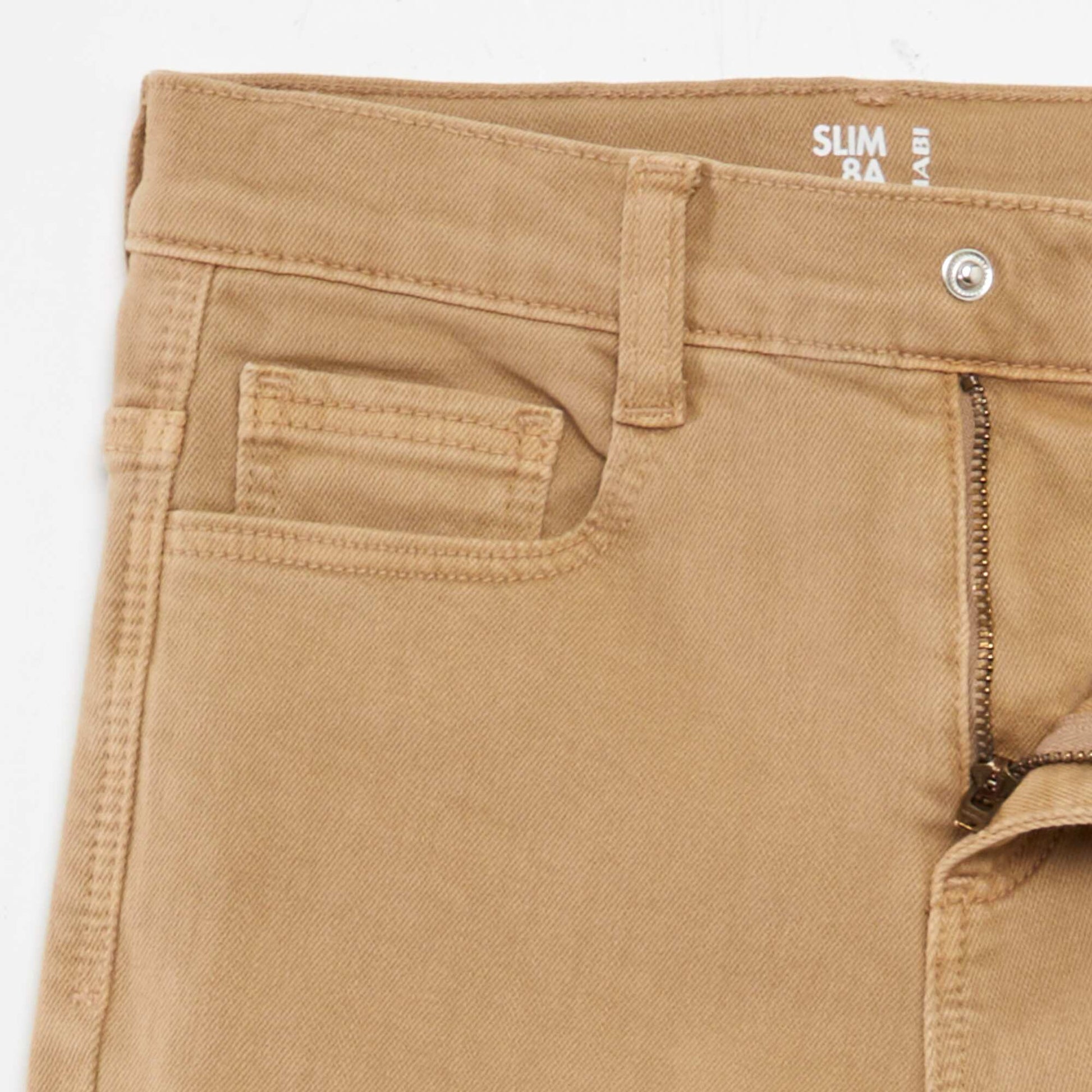 Jean slim à 5 poches Beige