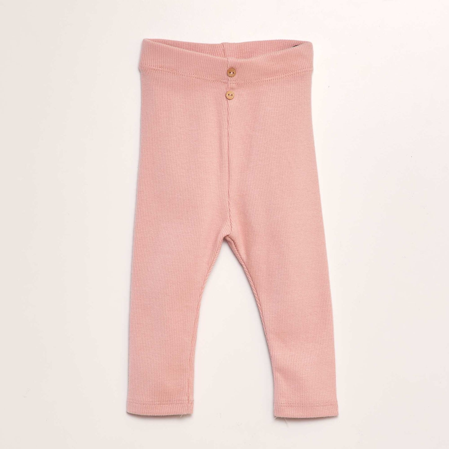 Legging uni en maille côtelée Rose