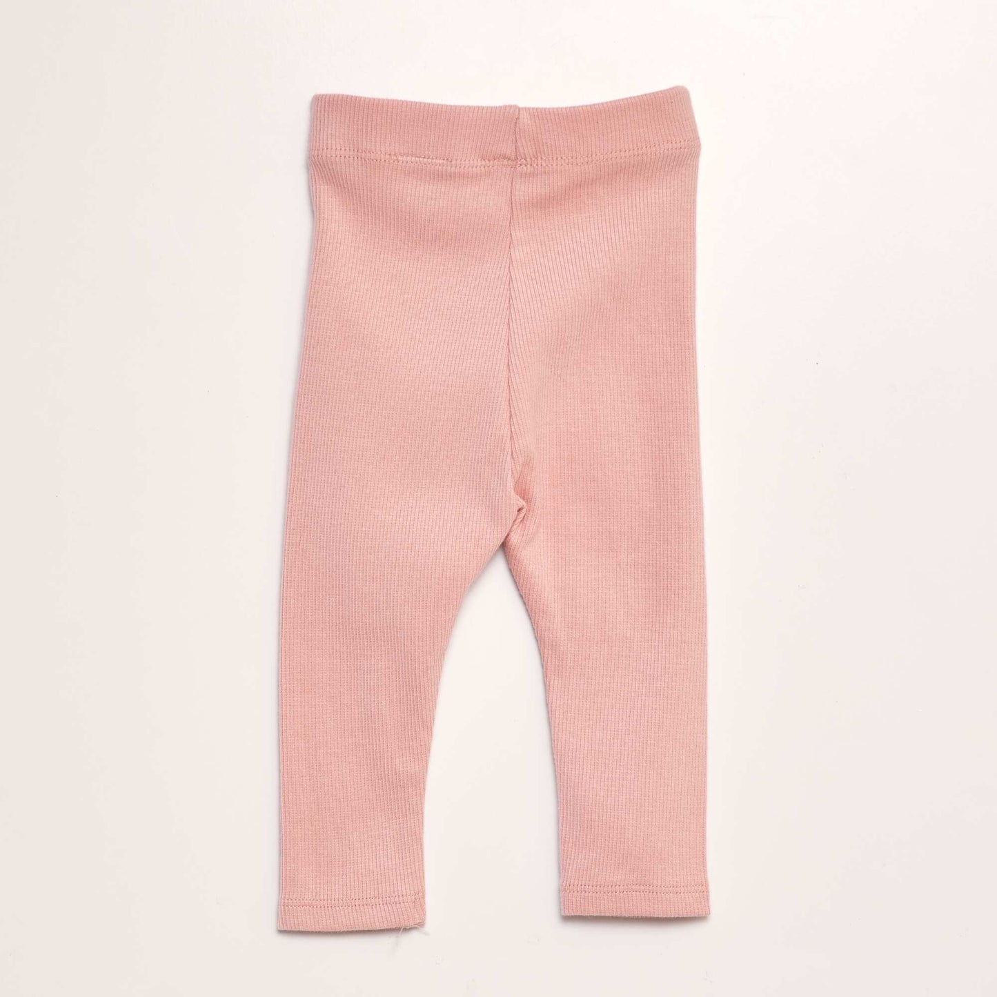 Legging uni en maille côtelée Rose