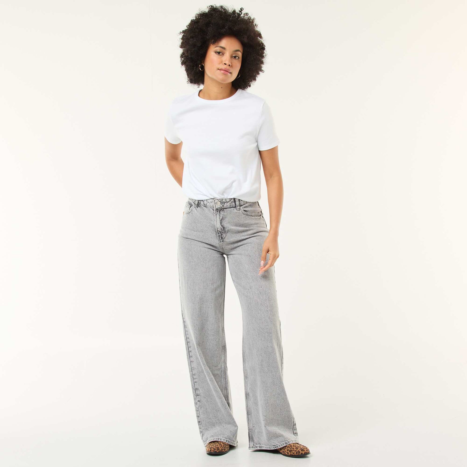 Jean wide leg - L30 GRIS