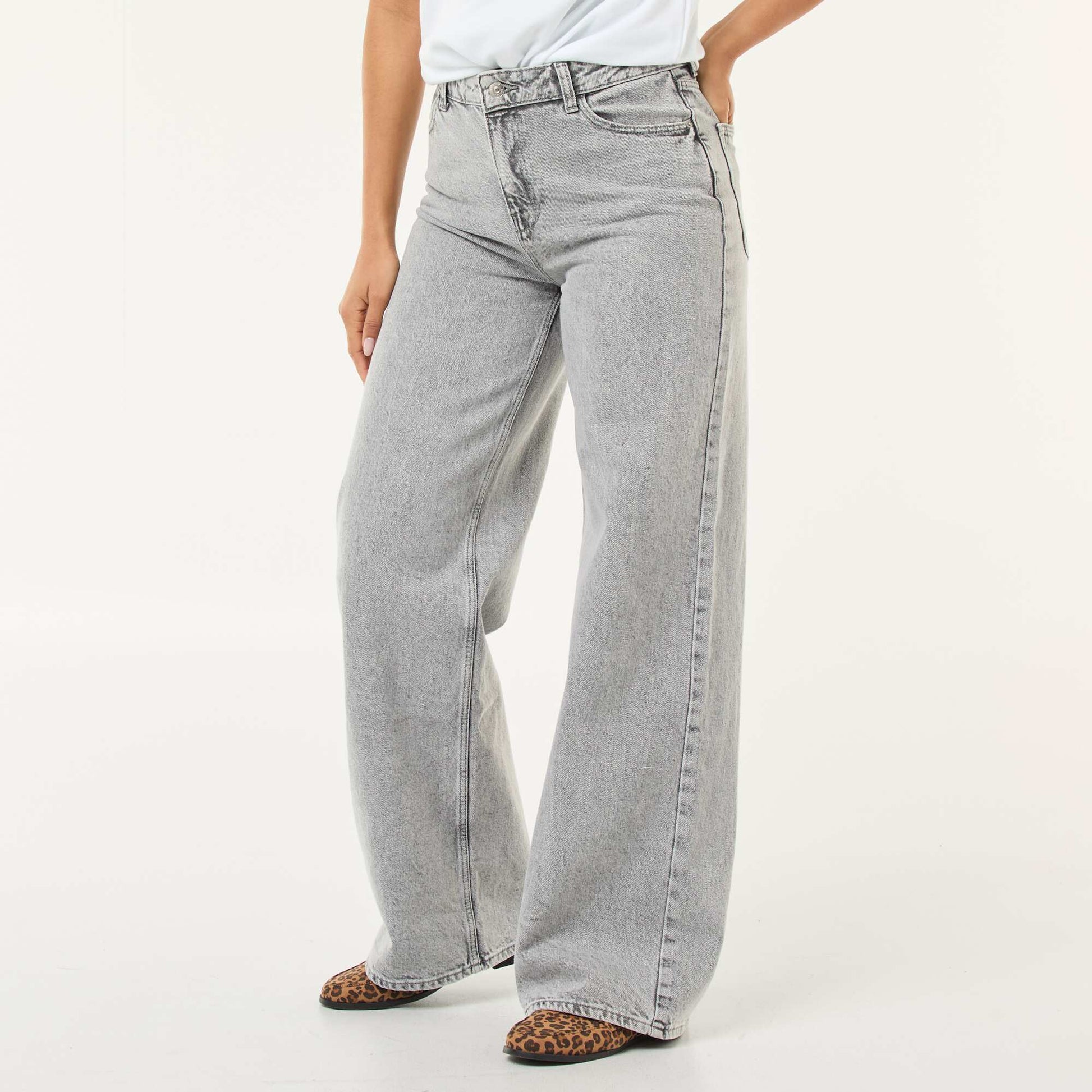 Jean wide leg - L30 GRIS