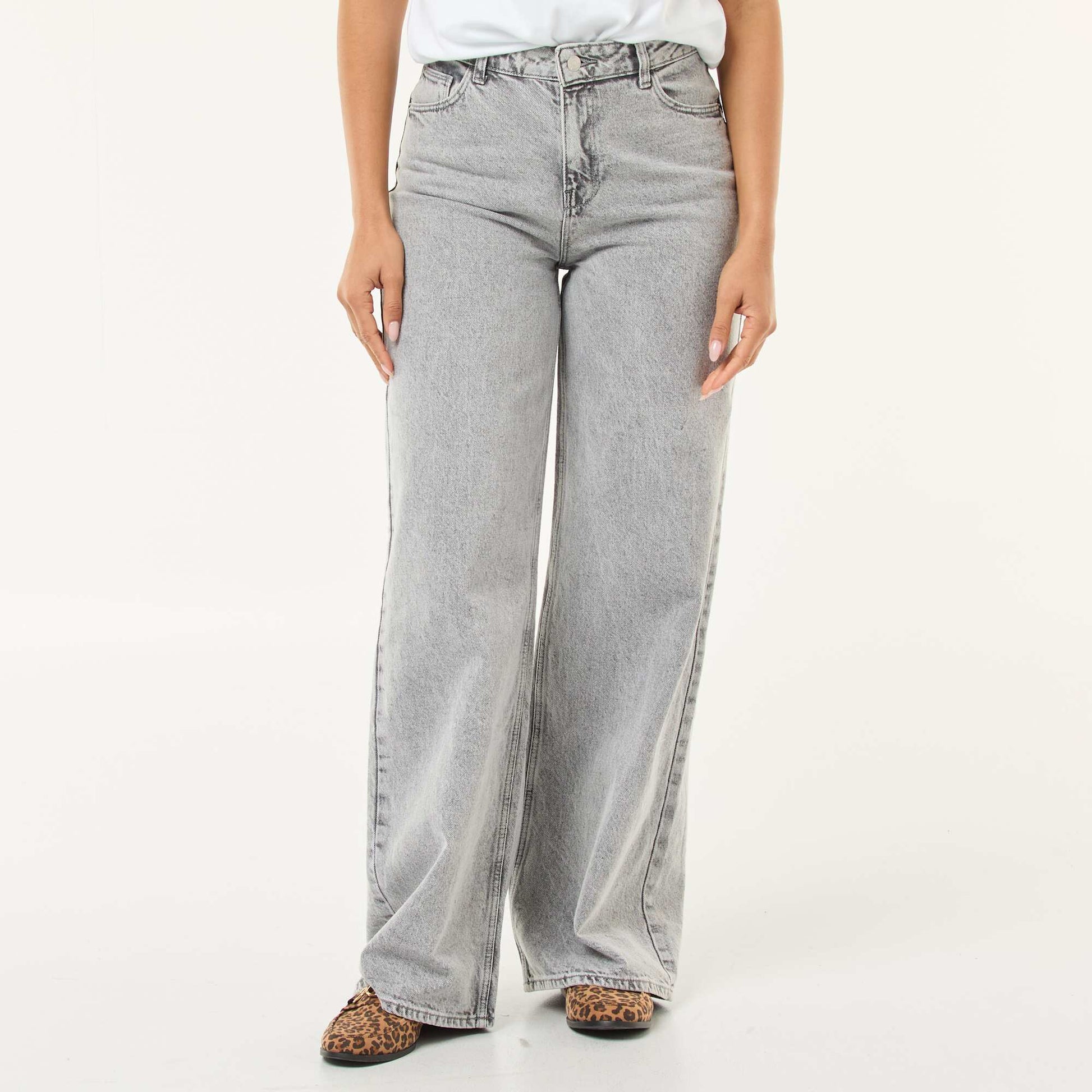 Jean wide leg - L32 GRIS