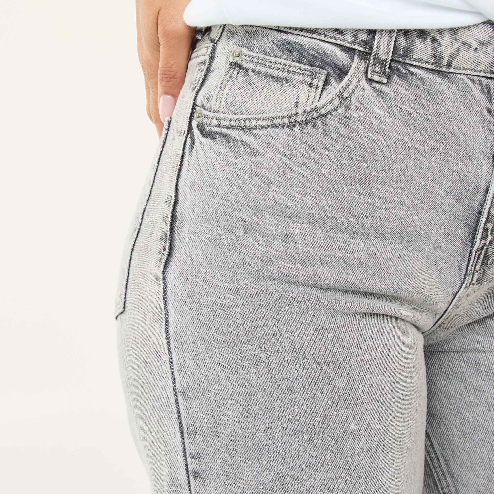 Jean wide leg - L32 GRIS