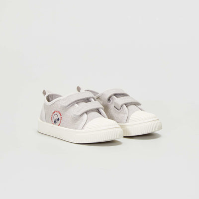 Baskets en toile scratchs BLANC