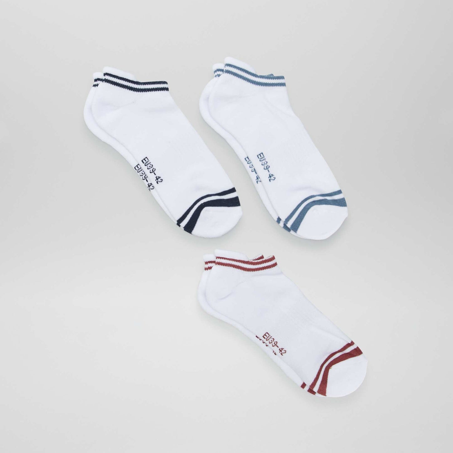 Chaussettes de sport invisibles - Lot de 3 Blanc