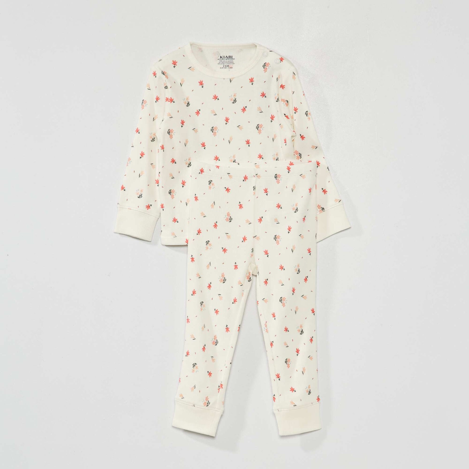 Pyjama long c tel - 2 pi ces Rose