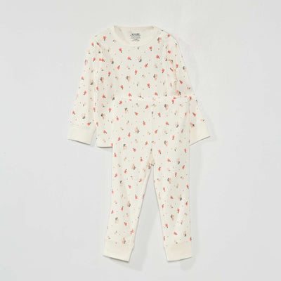 Pyjama long c tel - 2 pi ces Rose