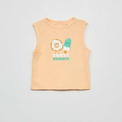 D bardeur imprim en jersey Orange