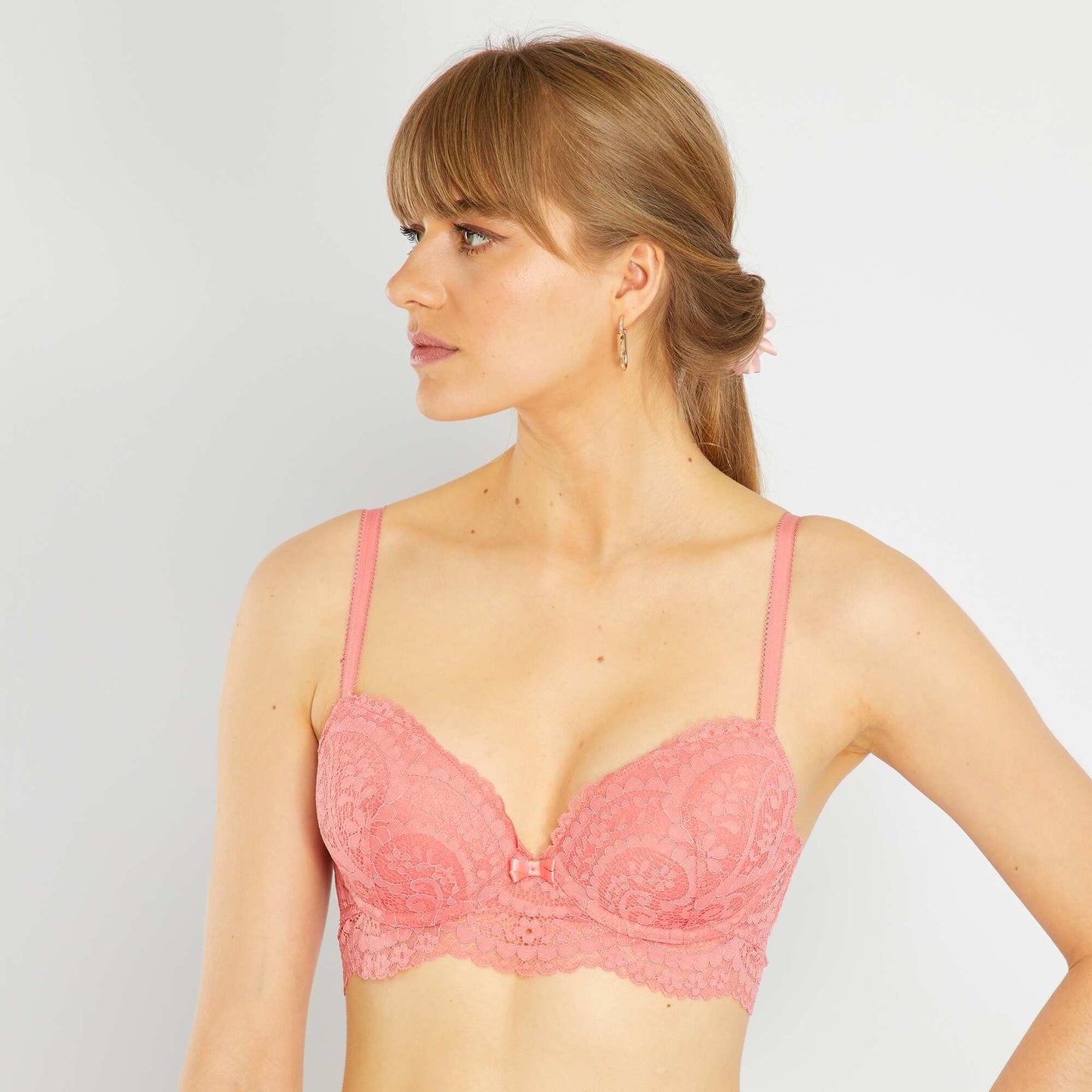 Soutien-gorge push-up en dentelle rose