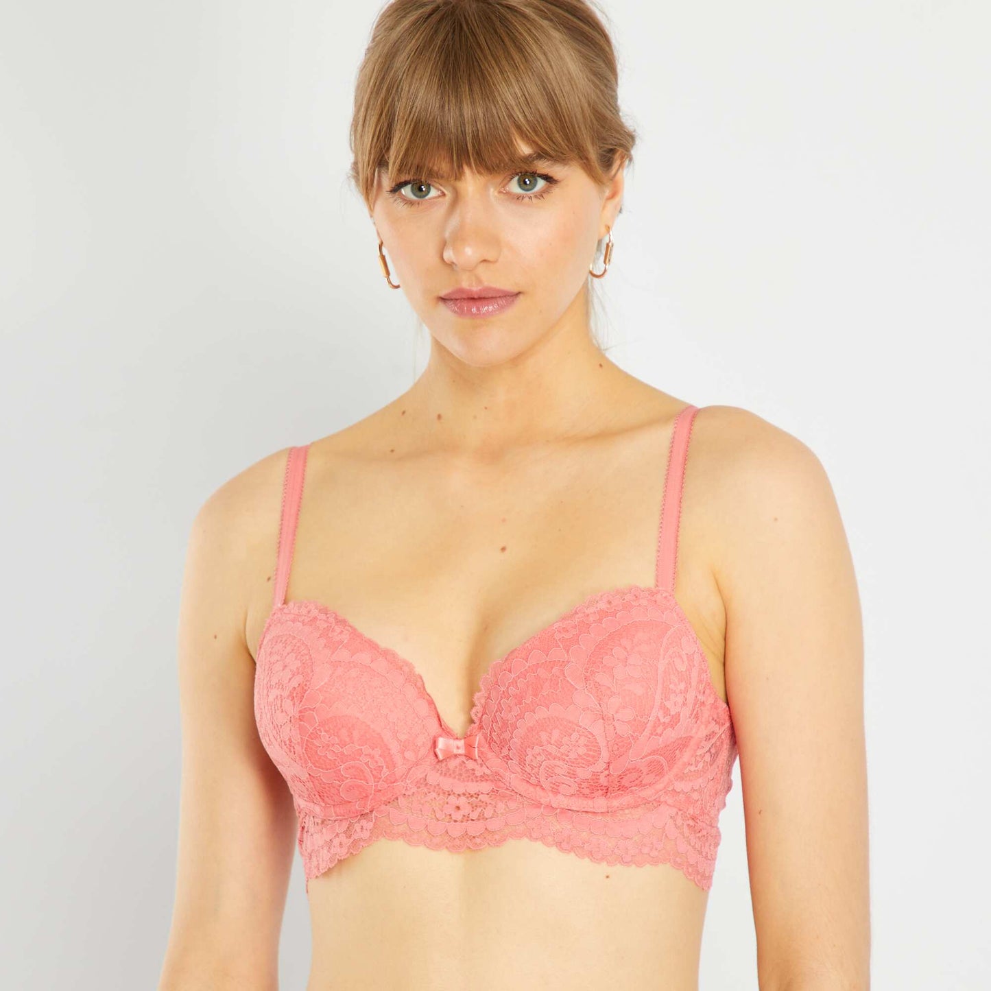 Soutien-gorge push-up en dentelle rose