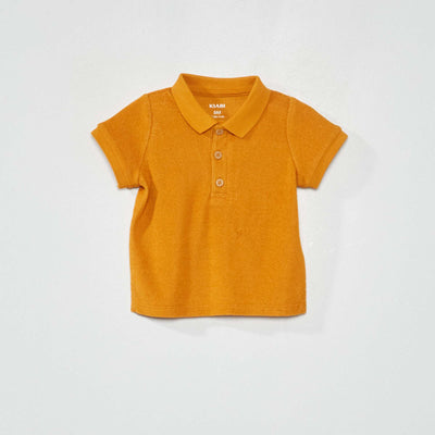Polo manches courtes en ponge Jaune moutarde