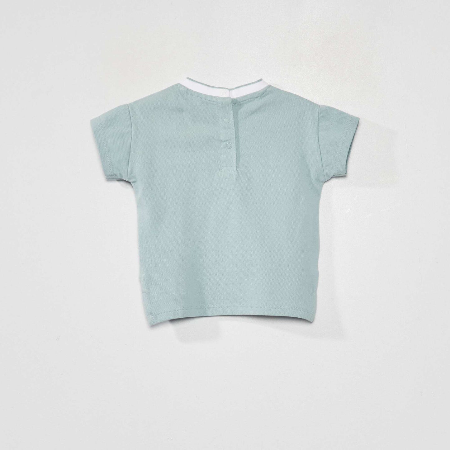 Tee-shirt en maille piqu e esprit polo Bleu