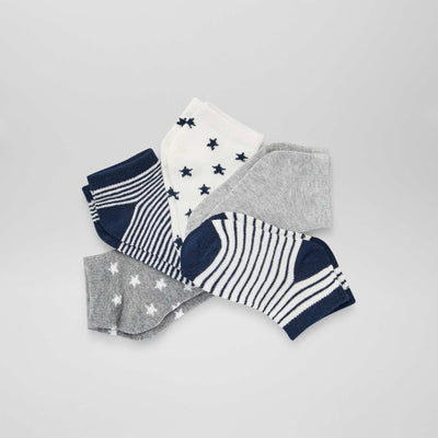 Lot de 5 paires de chaussettes courtes Gris