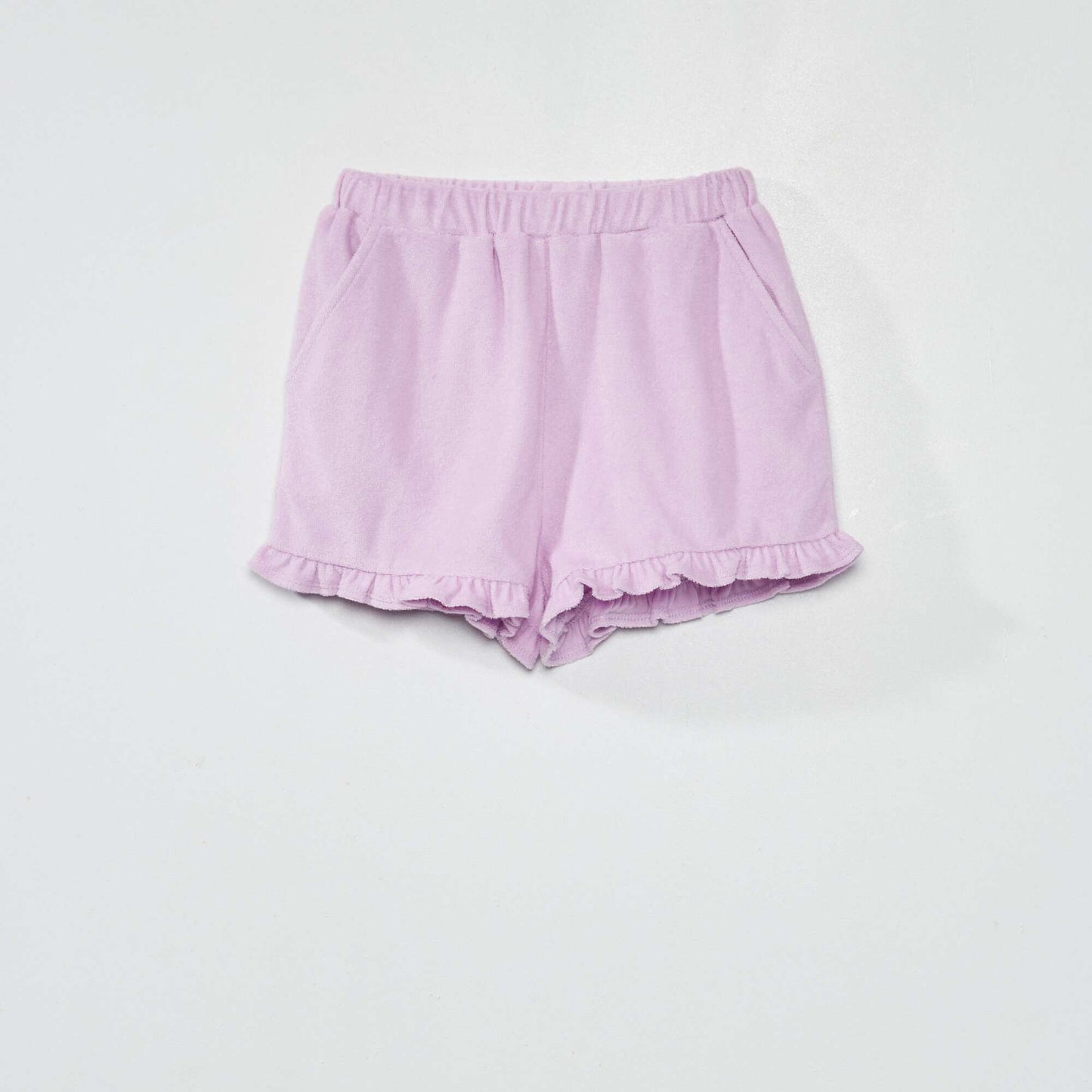 Short en maille ponge mauve clair