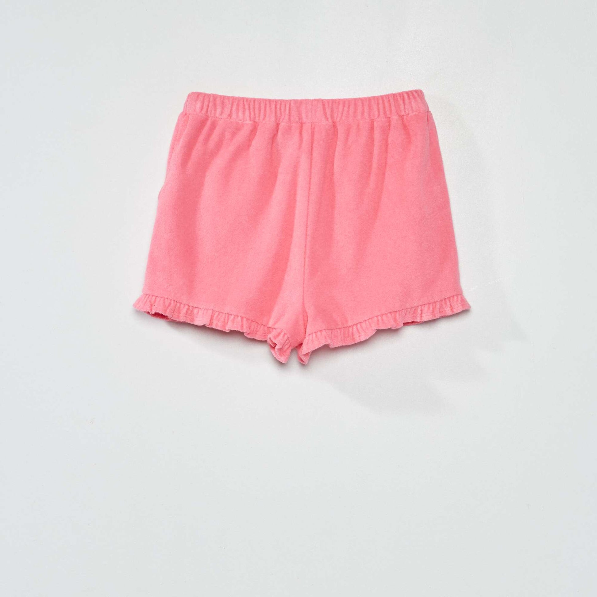 Short en maille ponge rose