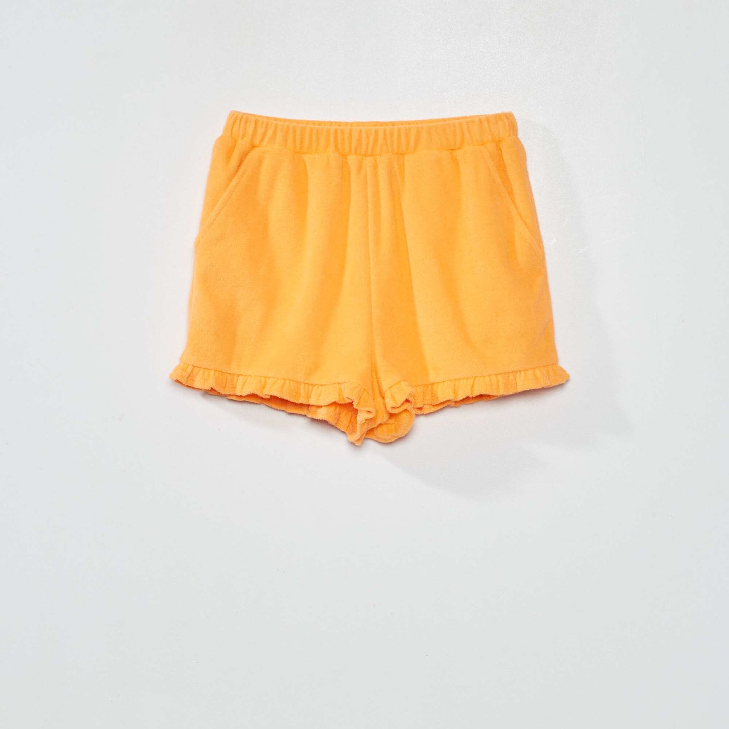 Short en maille ponge orange abricot